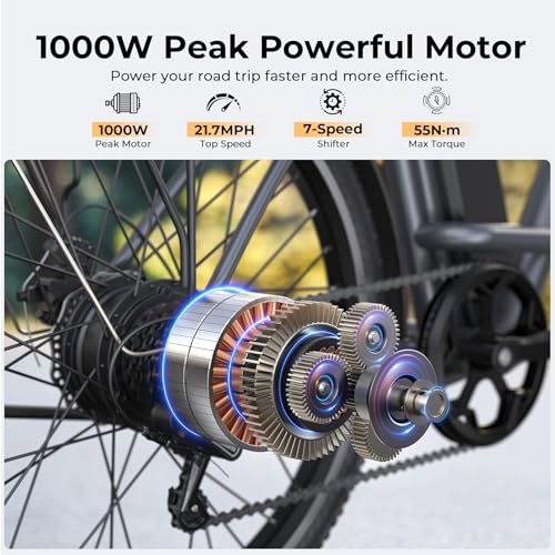 26" Step Thru Electric Bicycle with 48V Removable Battery D909