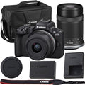 Black Mirrorless Camera with RF-S 18-45mm and RF-S 55-210mm Lens Kit R200