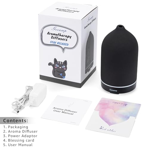 200ML Ceramic Essential Oil Diffuser with 7 Color Lights Auto Shut Off H372