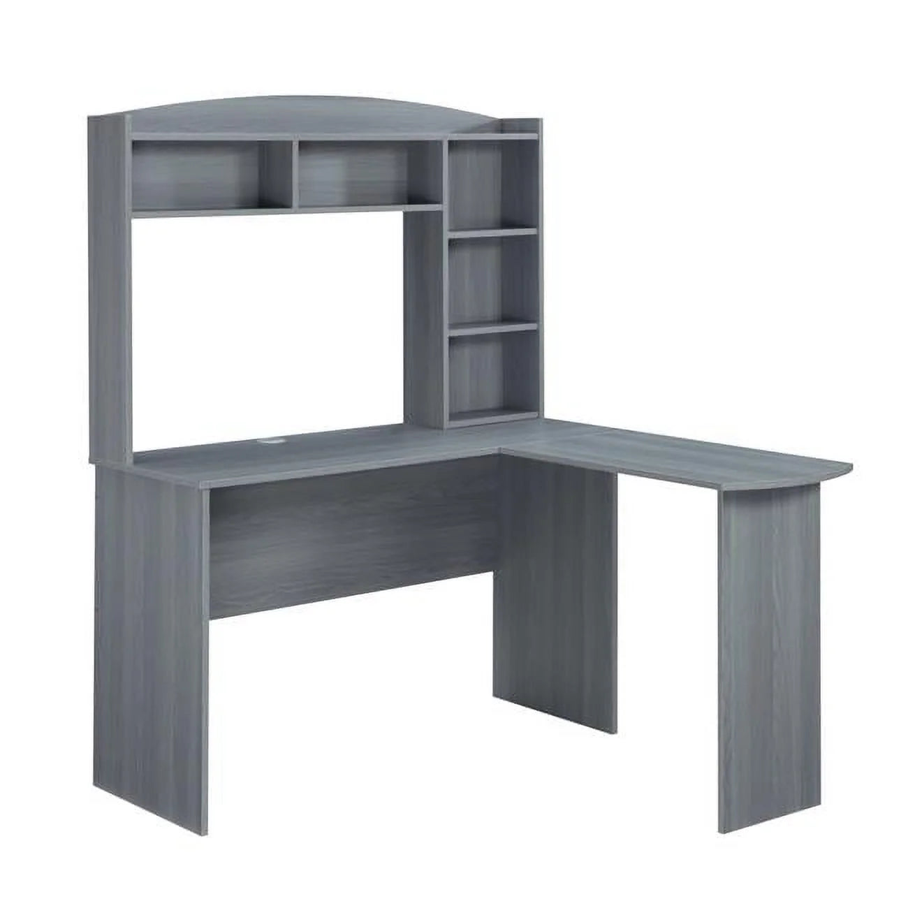 Grey L-Shaped Desk with Hutch C92842