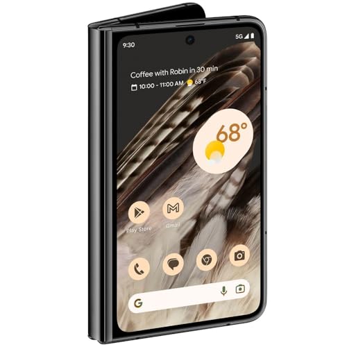 Obsidian 256 GB Foldable 5G Smartphone with Telephoto Lens and Ultrawide Lens H73791