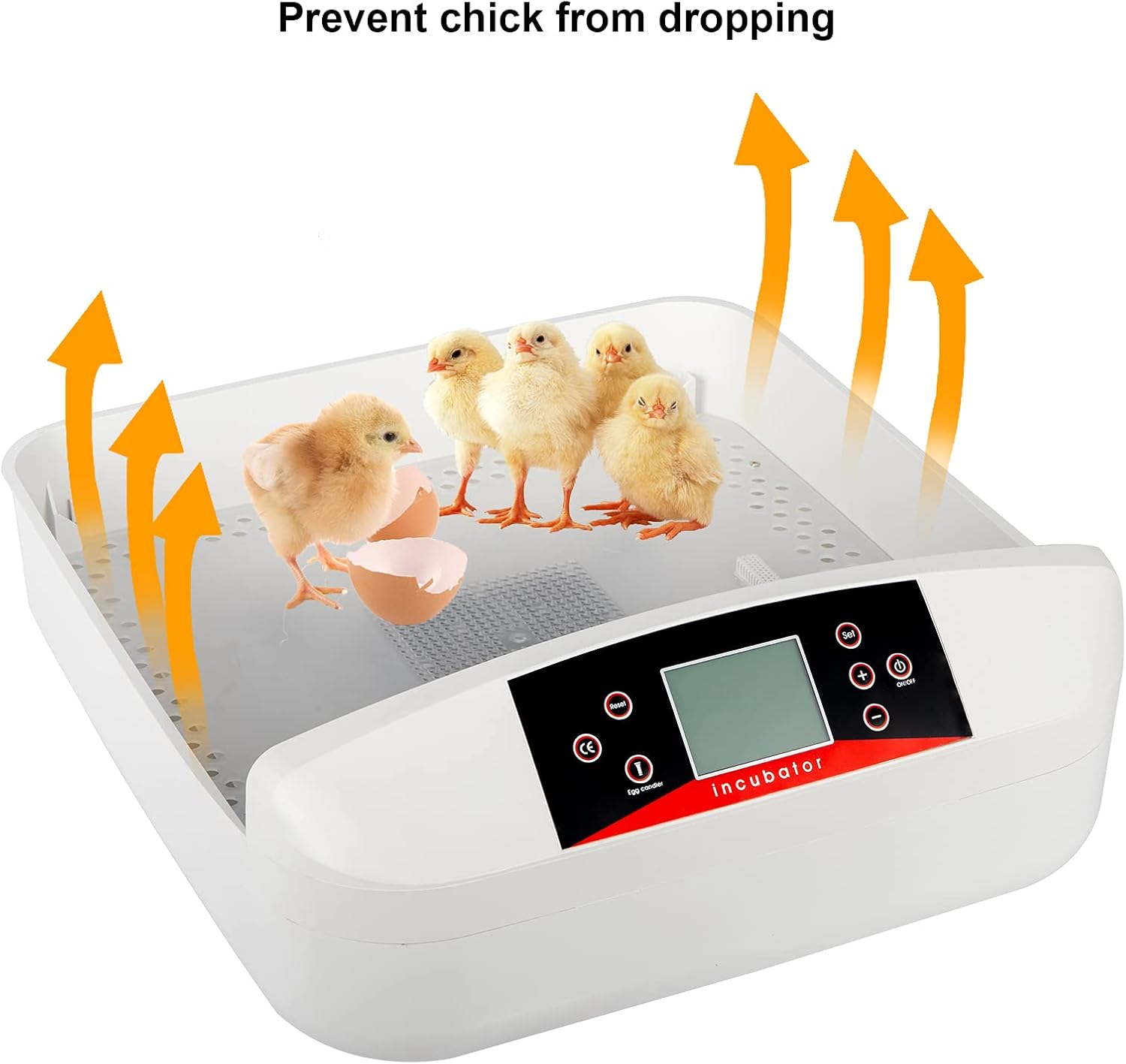 56-Egg Fully Automatic Poultry Incubator with Egg Candler White J5745