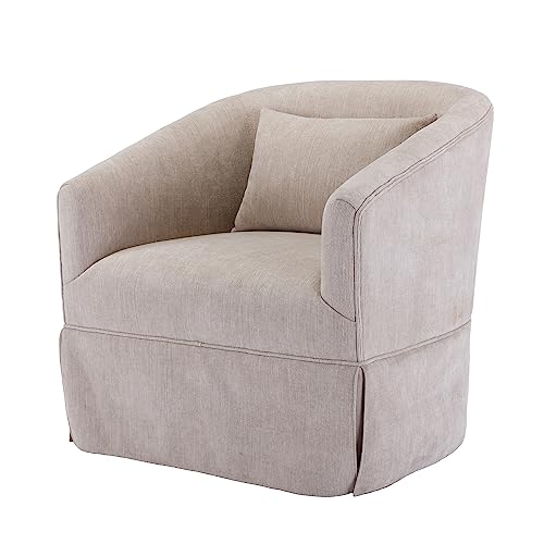 Blue Swivel Accent Chairs Set of 2 Linen Fabric L938