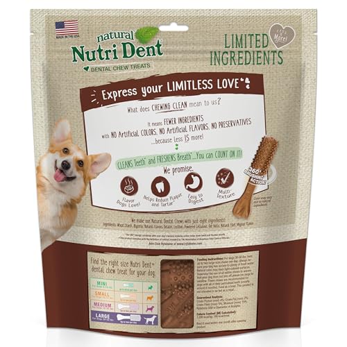 Natural Dog Dental Chews, Large (20 Count) Q96076