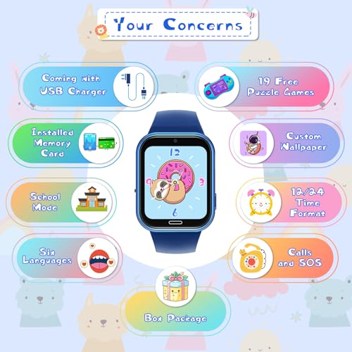 Smart Watch with 24 Games Video Camera Music Alarm (Purple) X3161