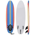 Surfboard with Leash and Plastic Fins 66.9 x 18.4 x 3.1 Inches W9233