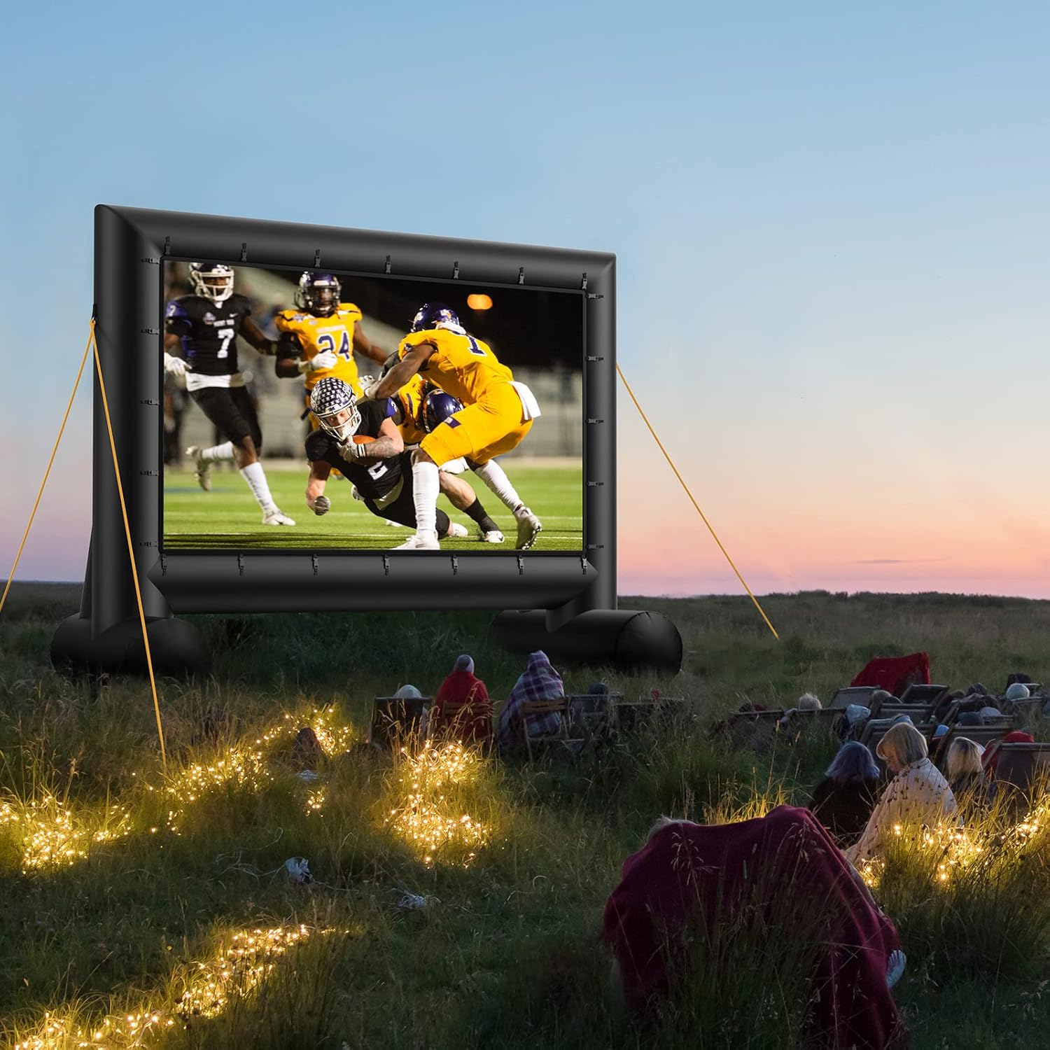 14 Feet Outdoor Inflatable Movie Screen with Fast Low-Noise Air N4114