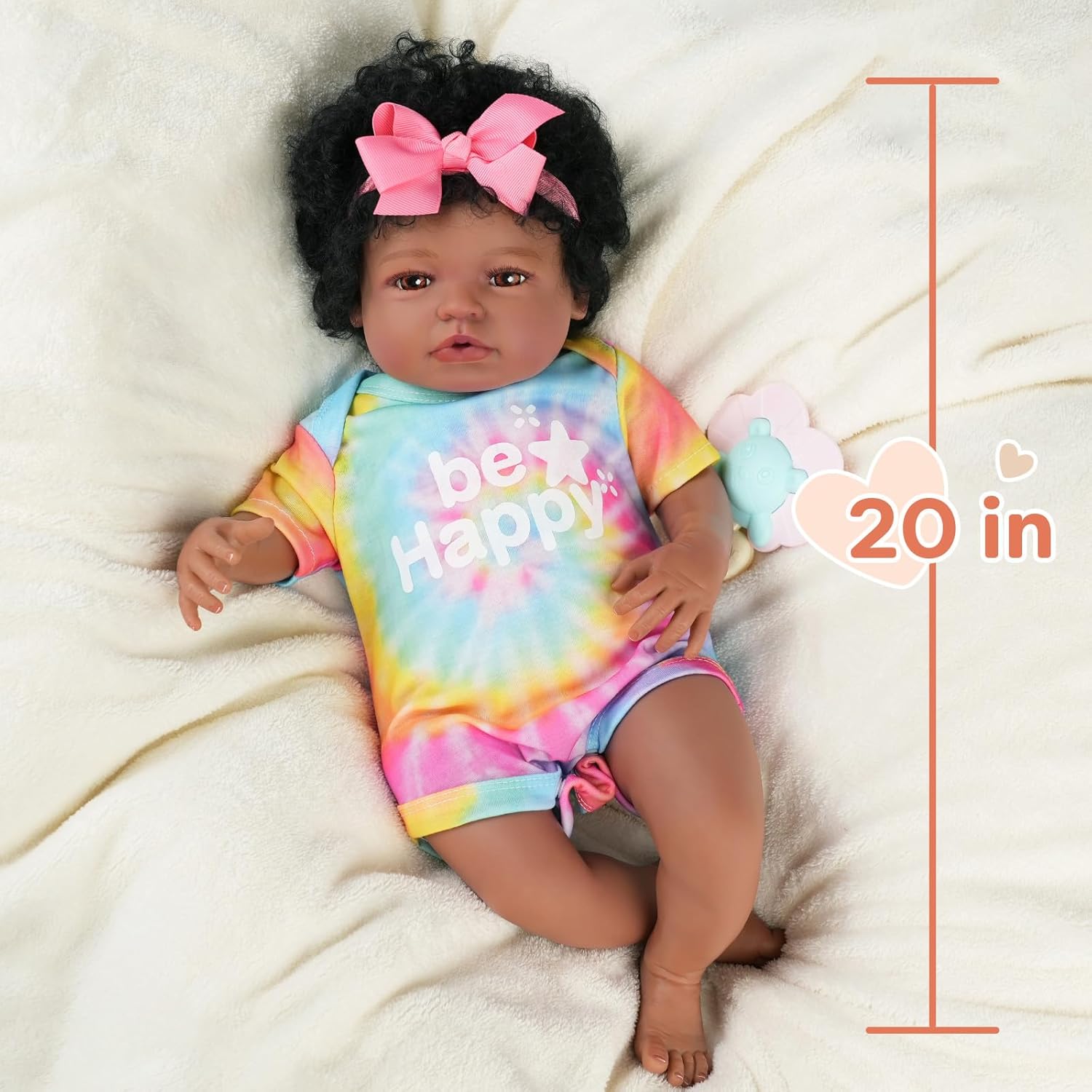20 Inch Cloth Body Brown Eyes Reborn Baby Doll K872