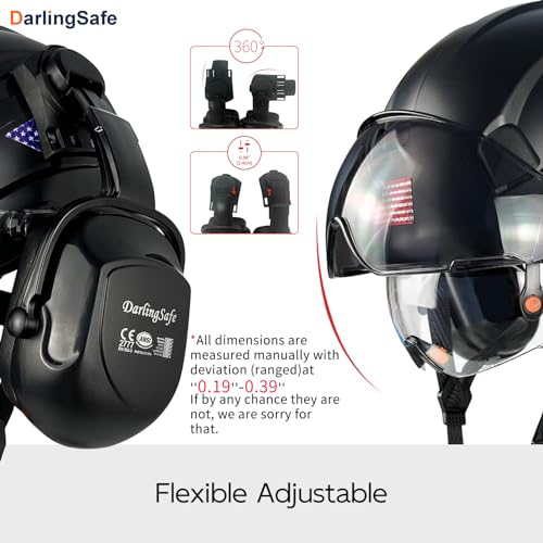 Safety Helmet with Visor Ear Muffs Hard Hat K80757
