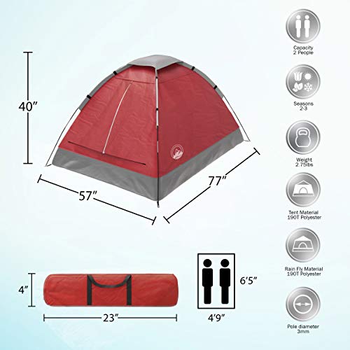 2-Person Dome Tent with Rain Fly and Carrying Bag Z231550