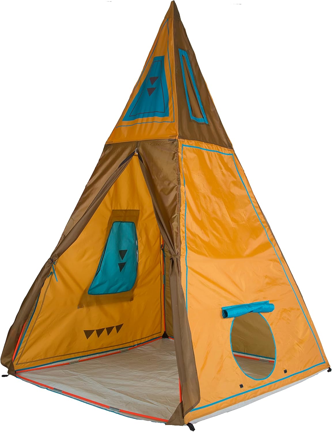 59" x 59" x 96" Brown Kids Giant Tee Pee Tent Playhouse Y176290