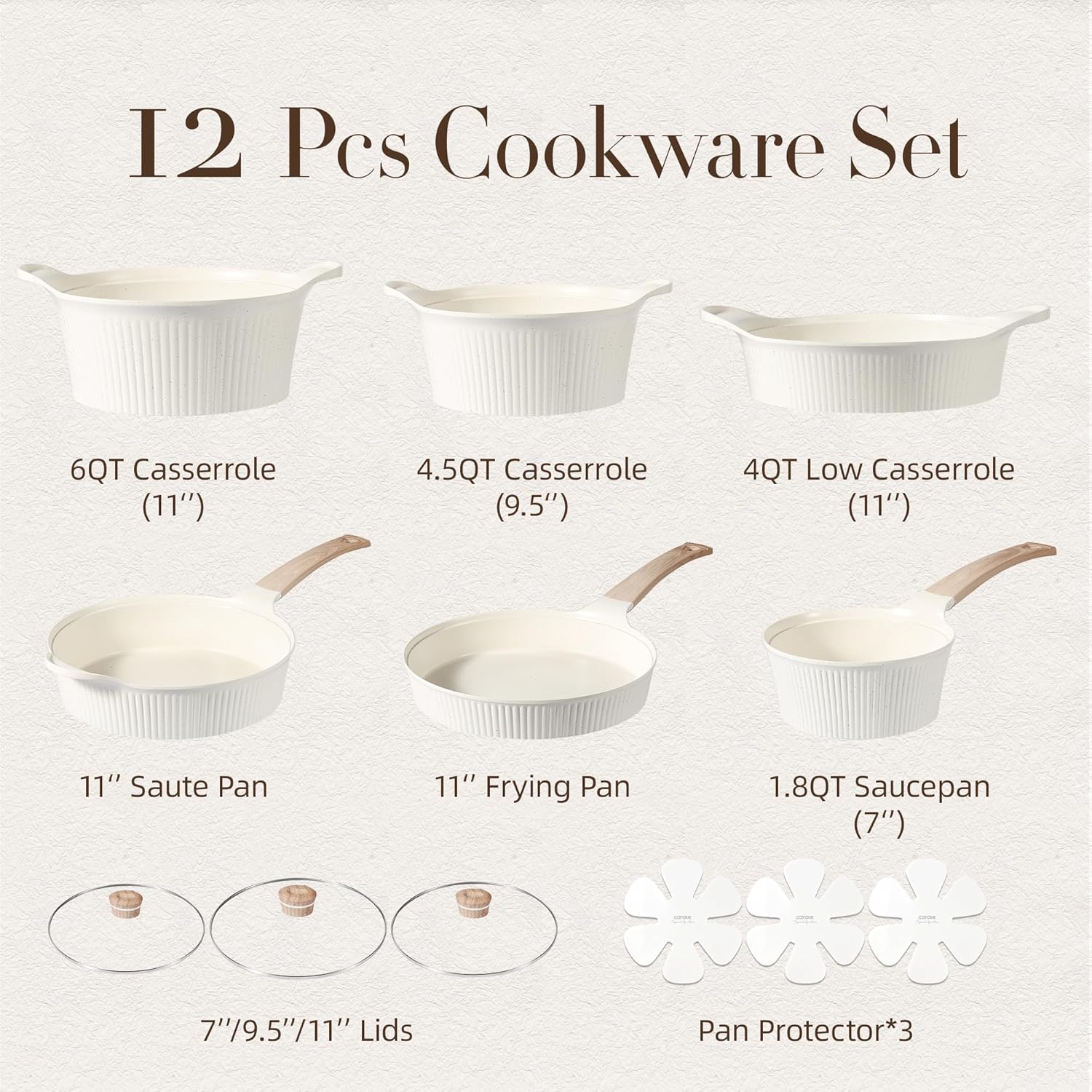 12 Pcs Non Stick Cookware Set S14831