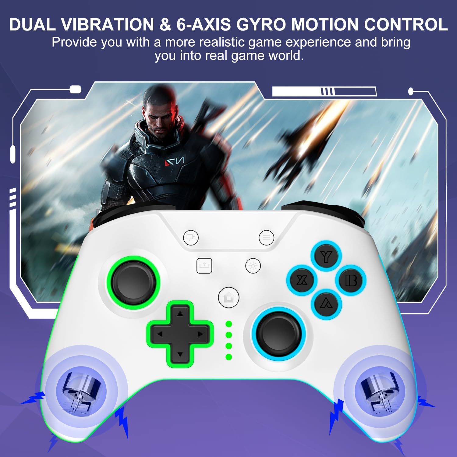 Wireless Xbox Controller with RGB LED Light T840215
