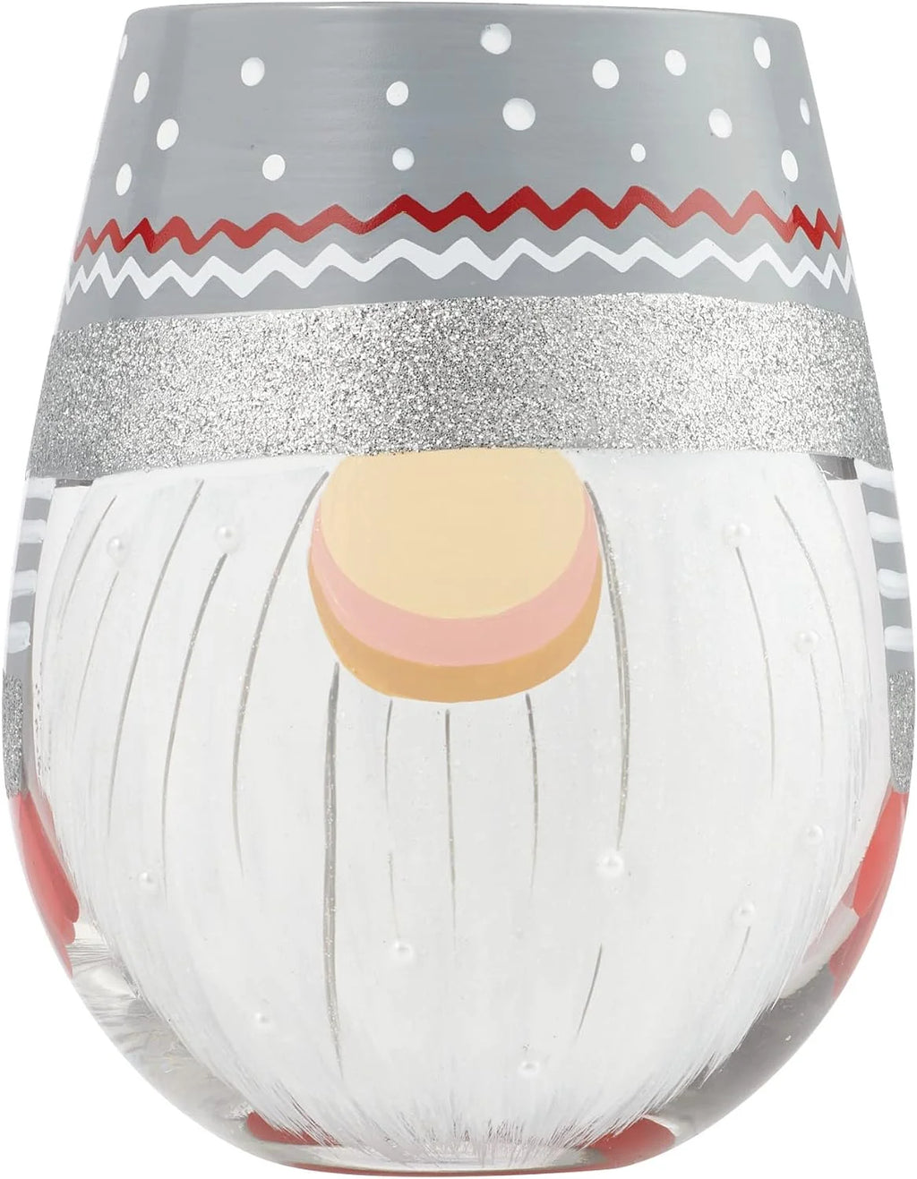 Sweet Gnome Hand-Painted Artisan Stemless Wine Glass, 20 Ounce, Multicolor S922