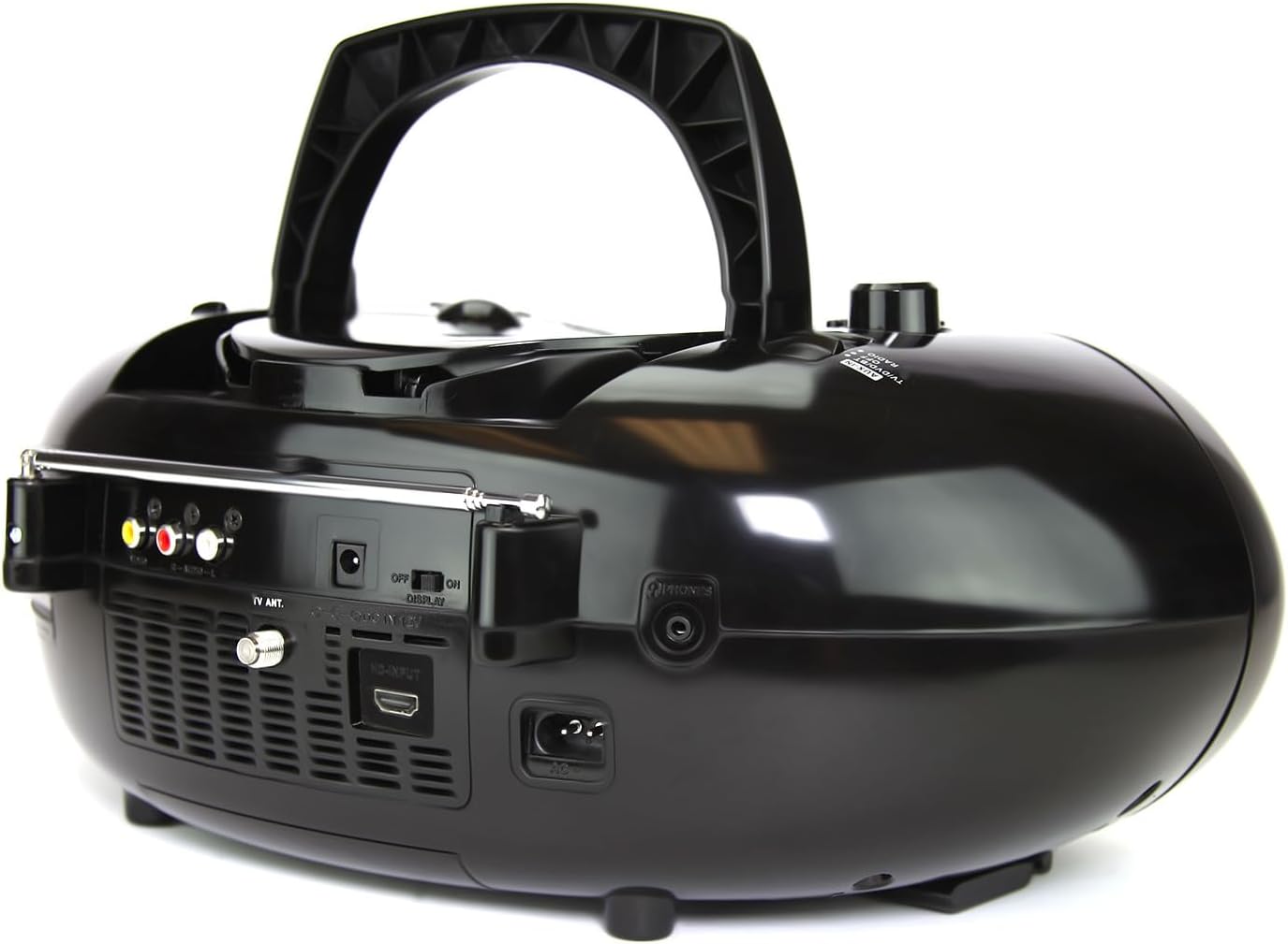 Black 7" Bluetooth DVD Boombox with AM/FM Radio N7025