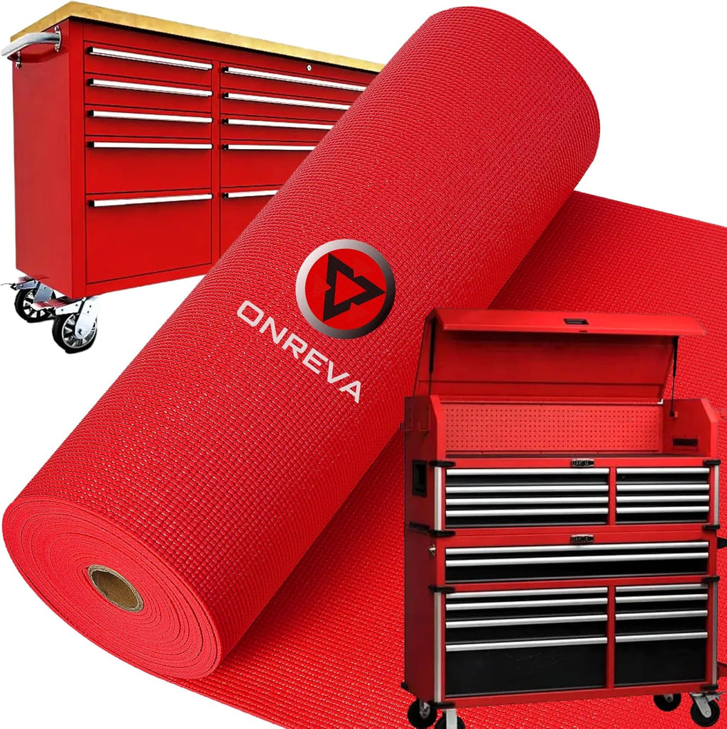 Red Non-Slip Heavy Duty Tool Box Liner 16 inch Wide x 18 ft L38761