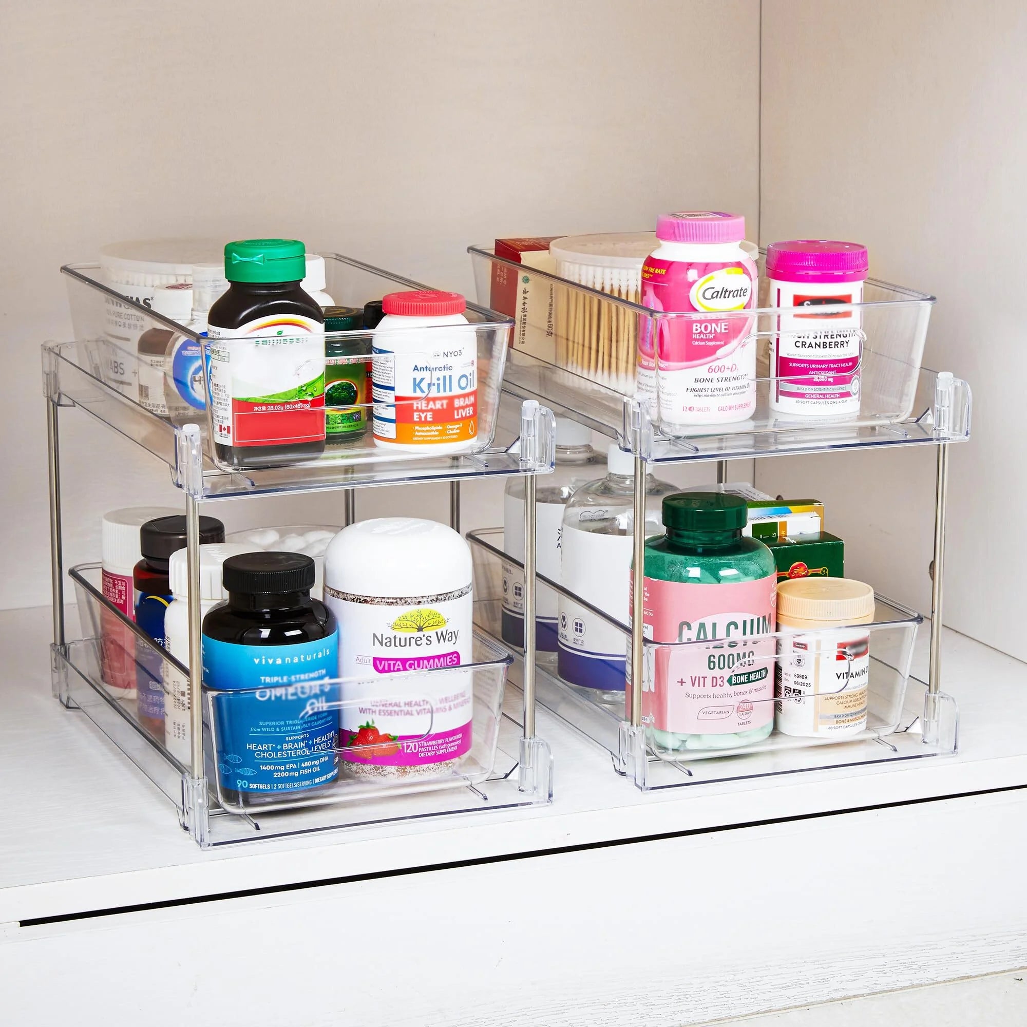 4-Pack 2 Tier Pull-Out Under Sink Organizer X9859