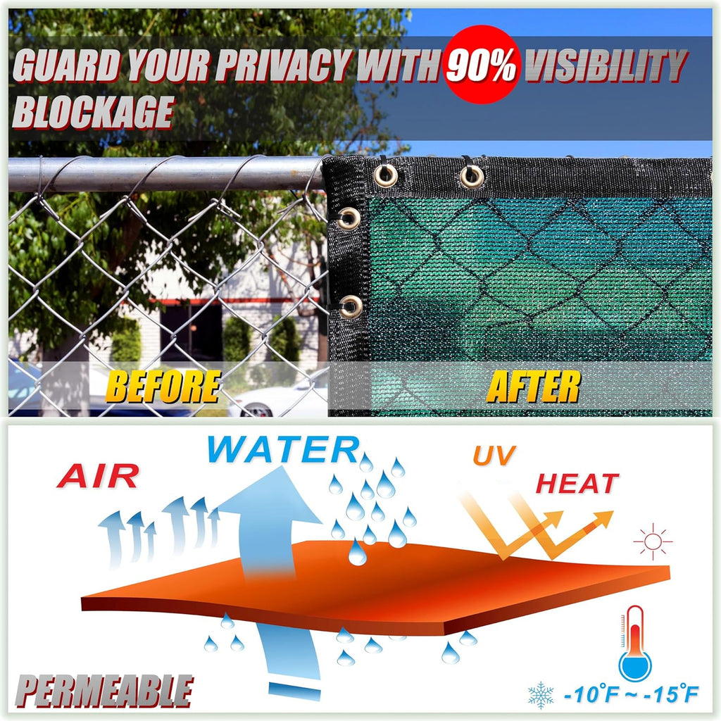 Green Fence Privacy Screen Fabric Shade Tarp Mesh Cloth H926