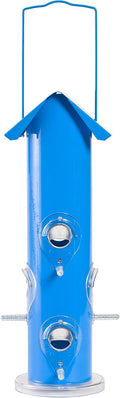 Blue Metal Tube Wild Bird Feeder I2522