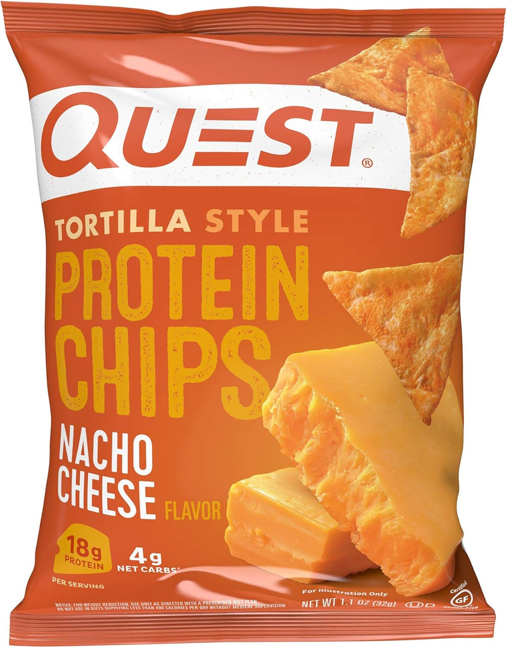 Chocolate Chip Protein Cookie 12 Count & Tortilla Style Protein Chips Nacho Cheese 1.1 Ounce Pack of 12 N76932