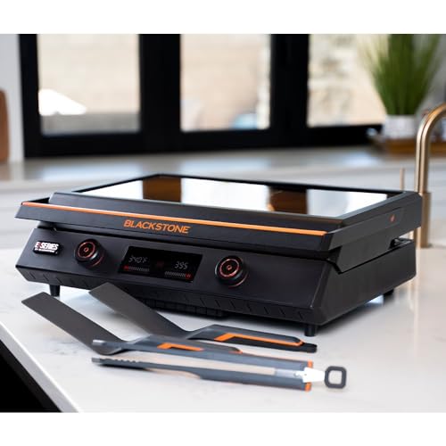 22-Inch Non Stick Ceramic Titanium Coated Stainless Steel Electric Griddle with Glass Hood K683920