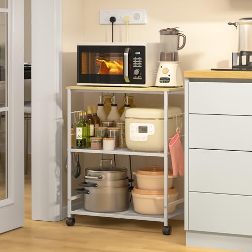 3 Tier Rolling Kitchen Cart with Lockable Wheels Y3803