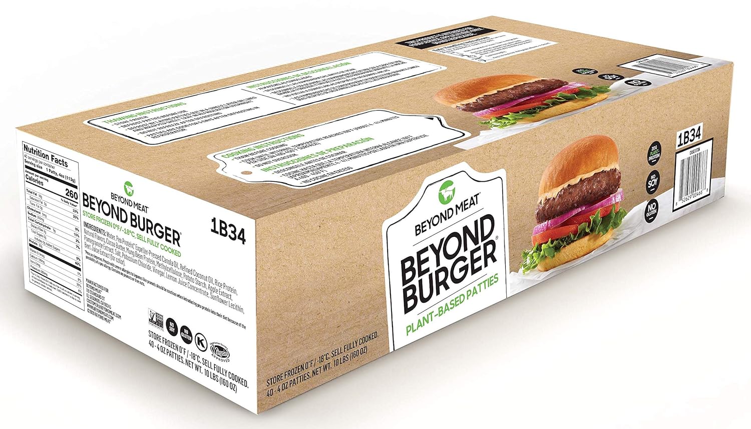 40 - 4oz. Patties Plant-Based Frozen Meat M223