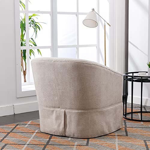 Blue Swivel Accent Chairs Set of 2 Linen Fabric L938