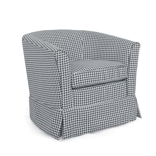 White/Blue Stripe Swivel Club Chair A764050