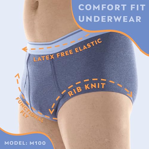 Gray L Pack of 3 Reusable Washable Incontinence Underwear K25276