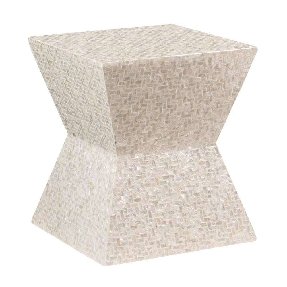 Ivory Capiz Mosaic Accent Table B407044