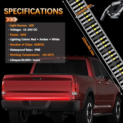 60 Inch LED Tailgate Light Bar with Reverse & Sequential Turn Signals G865