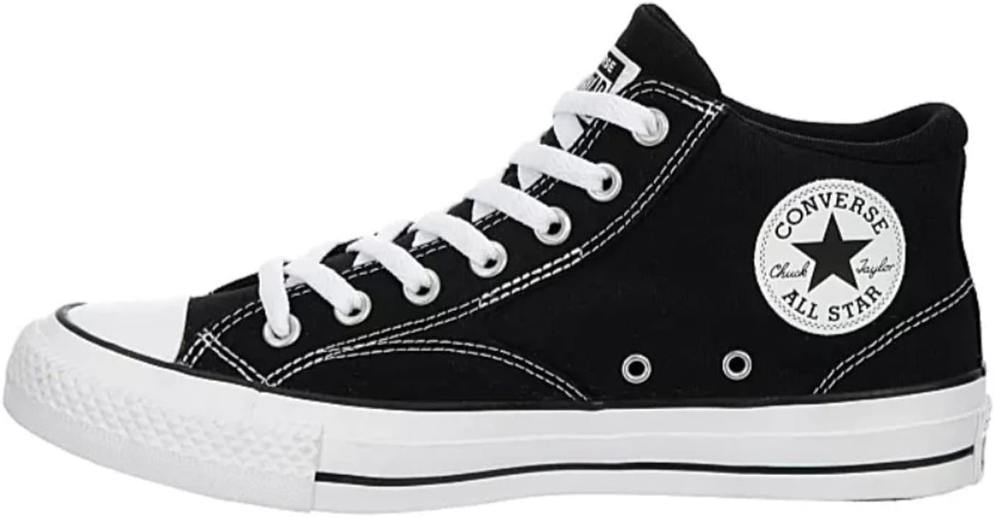 Black White Canvas Mid High Sneaker N259