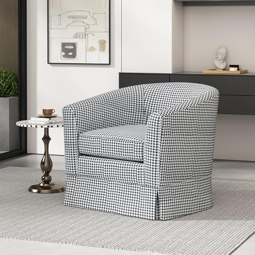 White/Blue Stripe Swivel Club Chair A764050