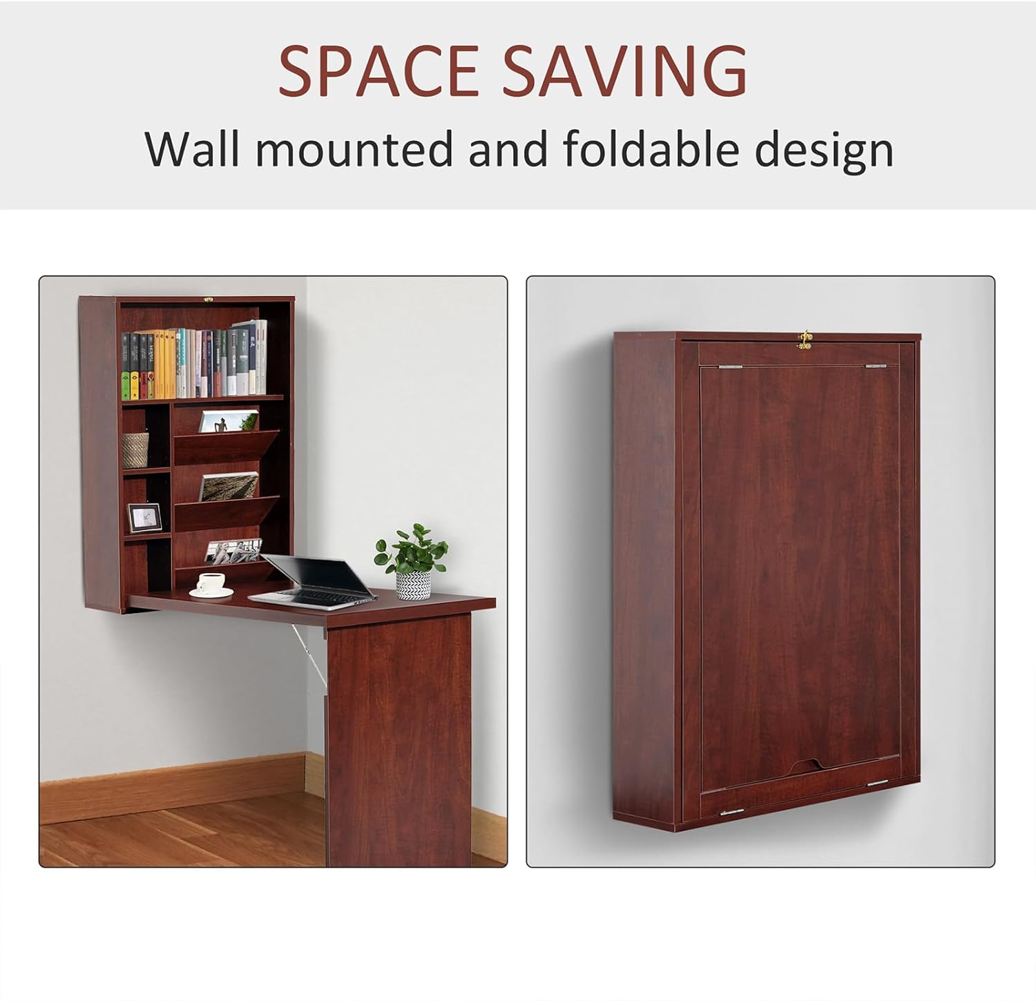 Wall Mounted Desk with Storage Area B7867