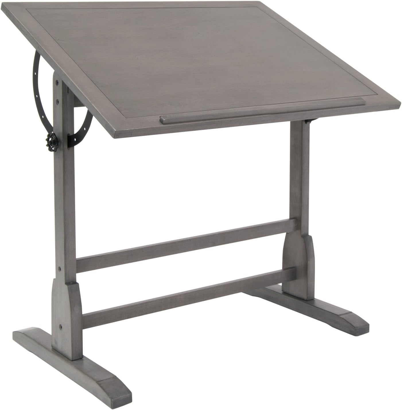 Vintage Drawing Drafting Table with Pencil Ledge - 36" W x 24" D - Slate Gray - Adjustable Tilting Top J576