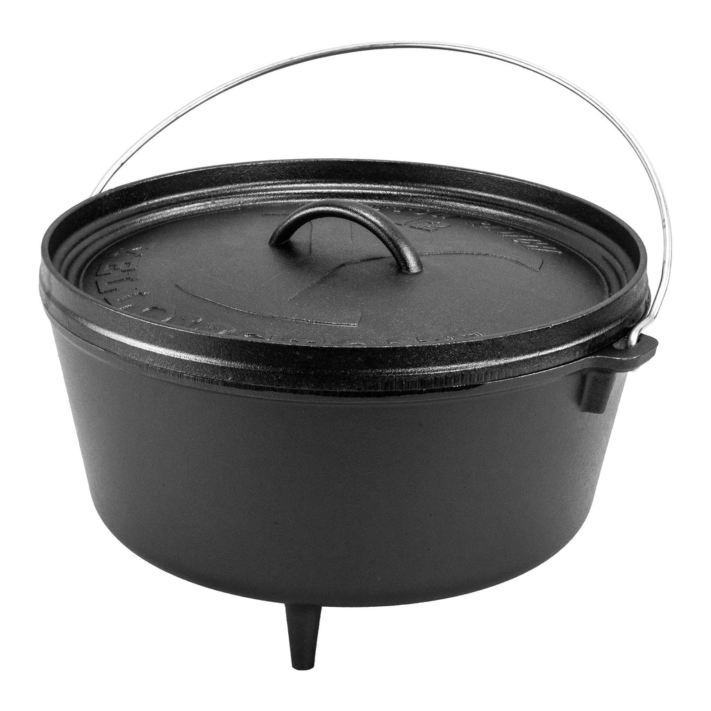 8 Quart Seasoned Cast Iron Camp Dutch Oven O675