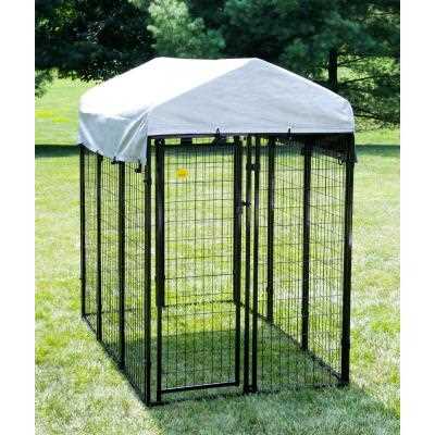 Black Vinyl Coated Welded Wire Dog Kennel, 6-ft x 4-ft x 6-ft J235