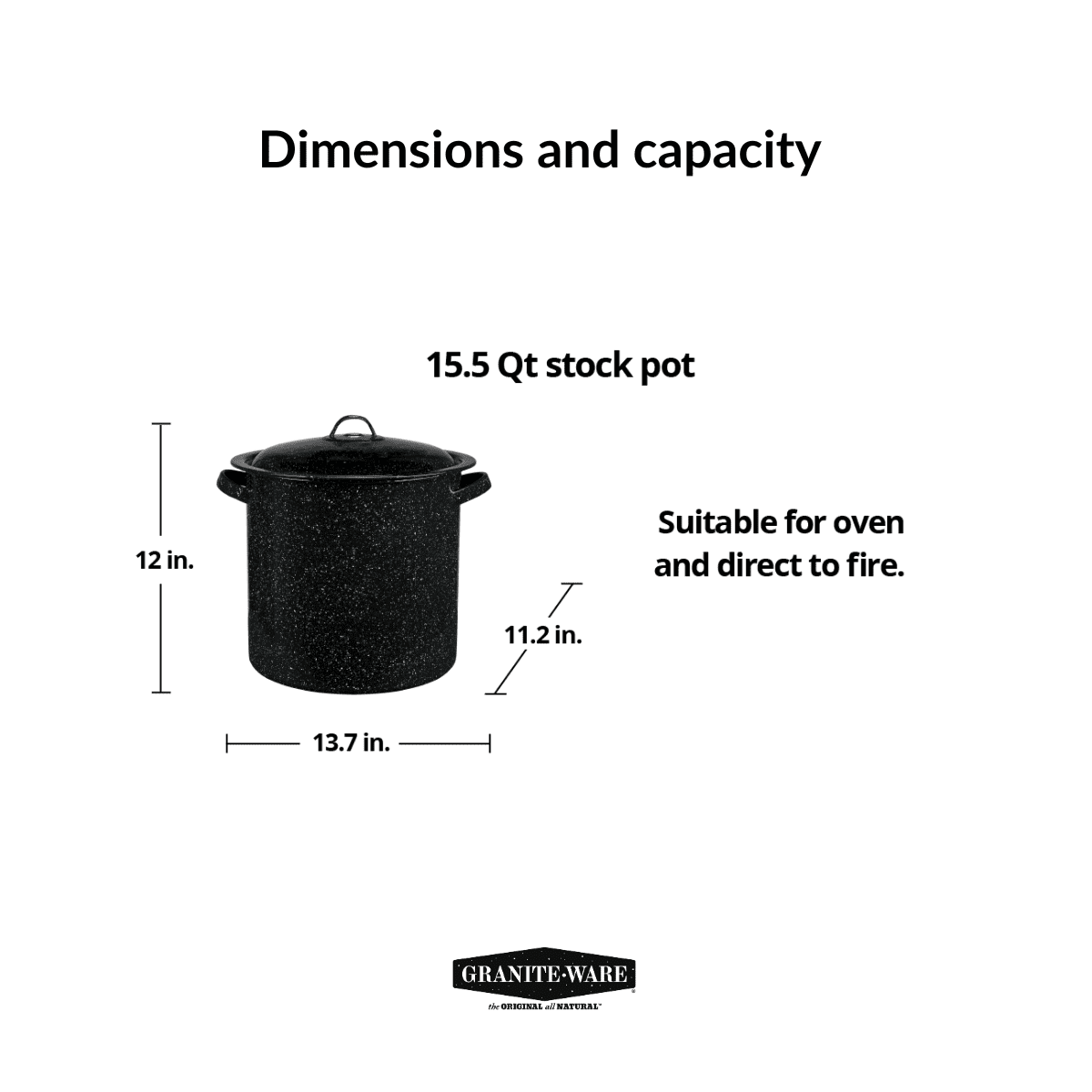 15.5 Qt Enamelware Stock Pot with Lid L54695