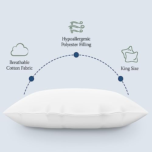 4-Pack Standard/Queen Jumbo Size Down Alternative Bed Pillows L706647