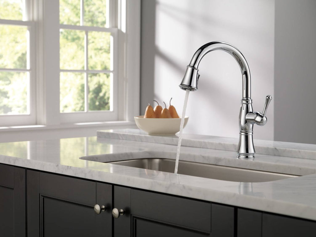 Chrome Single Handle Pull Down Kitchen Faucet F764386