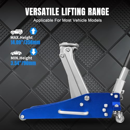 1.5 Ton Hydraulic Low Profile Aluminum and Steel Racing Floor Jack with Dual Piston Quick Lift Pump M25812