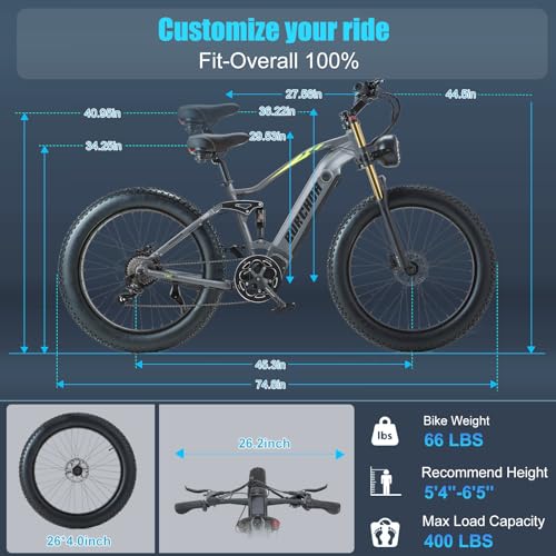 26''x4.0 Inch Fat Tire Electric Bike with 48V 30Ah Battery Y3507