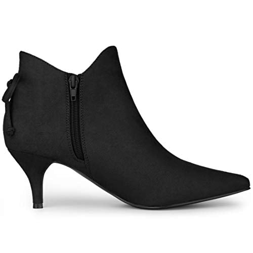 Pointed Toe Kitten Heel Ankle Booties O77432