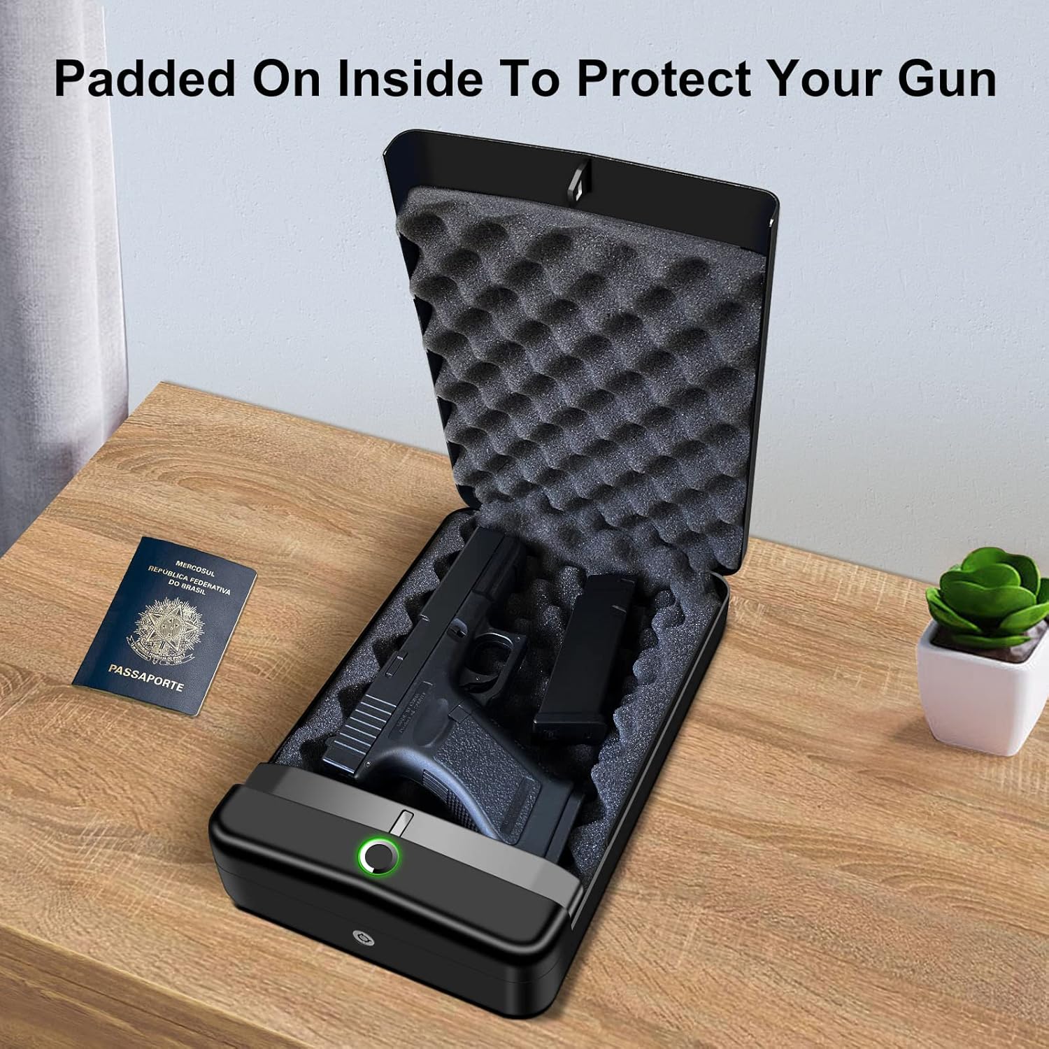 Biometric Fingerprint Quick Access Portable Pistol Safe Q79844