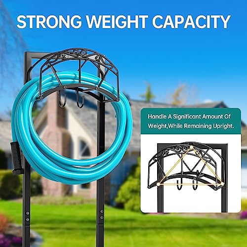 Black Freestanding Metal Hose Holder Holds 150-feet Hose H937