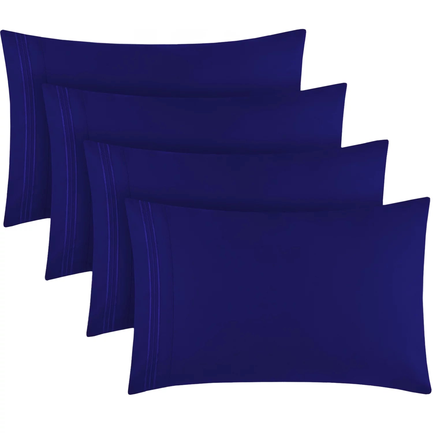 Standard Size Set of 4 Pillow Cases, Royal Blue E1988