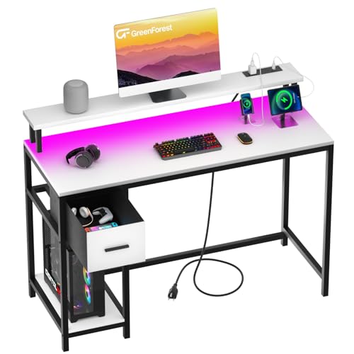 Walnut Computer Desk with Drawers 47 inch K603