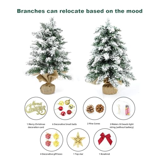 24 Inch Green Artificial Tabletop Christmas Tree with LED Lights C98150