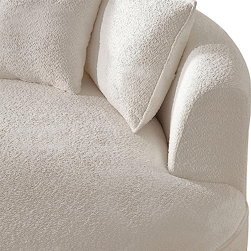 128.74" Orange Eco-leather Curved 5-Seat Sectional Sofa J4255